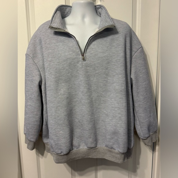 Finjani Tops - Gray Quarter-Zip Sweatshirt